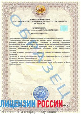 Образец сертификата соответствия (приложение) Пушкино Сертификат ISO 27001